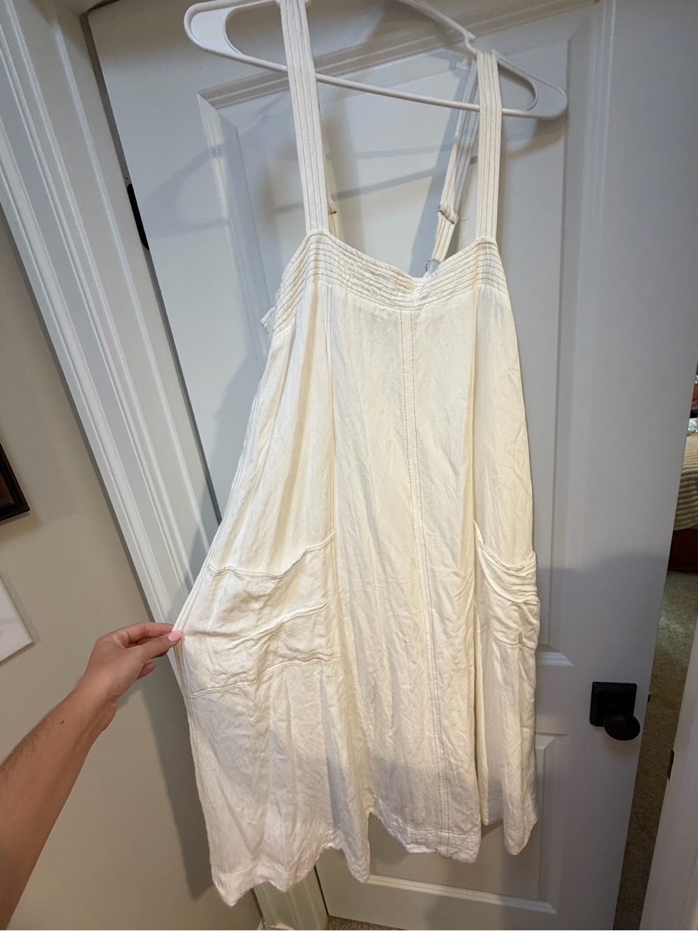 fab'rik Cream Maxi Sundress with Pockets M